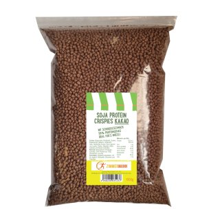 Soy Protein Crispies COCOA 58% protein content 1000g - from Zimmermann Sportnahrung